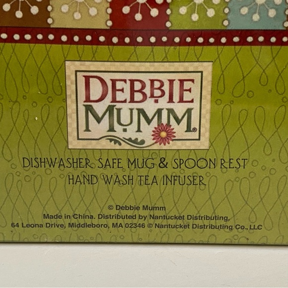 Debbie Mumm Christmas Mug Gift Set Tea Infuser Spoon Rest New Fine porcelain - Picture 4 of 11